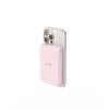 Powerbank 10000 mAh USB-A USB-C z kablami USB-C iPhone Lightning MagSafe - różowy