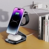 Ładowarka indukcyjna 3w1 z MagSafe na smartfon Apple Watch AirPods - czarna