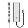 9w1 HUB Adapter USB-C USB-A HDMI SD TF PD 100W mini jack 3.5 4K 60Hz - szary
