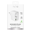 Ładowarka sieciowa USB-A USB-C z gniazdem Schuko PD 20W - biała