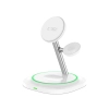 Ładowarka indukcyjna 3w1 do smartfona smartwatcha słuchawek Magnetic MagSafe - biała