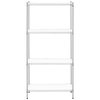Regał warsztatowy chromowany druciany 4 półki + 4 maty do 1 t 1000 kg 90x45x180 cm