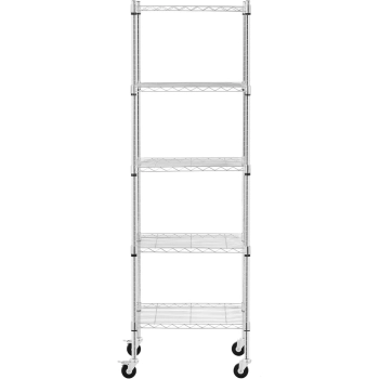 Regał magazynowy druciany ażurowy na kółkach 5 półek do 50 kg 60x45x186 cm
