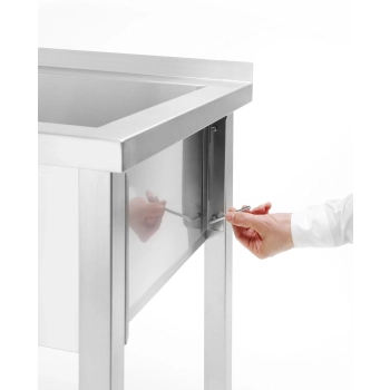 Basen zlew gastronomiczny jednokomorowy Budget Line STAL 1000 x 600 x 850 cm - Hendi 811023
