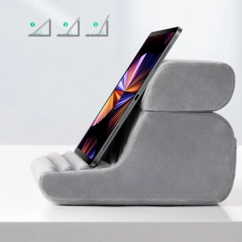 Składana podstawka na tablet telefon welurowa szary