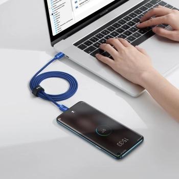 Kabel przewód do szybkiego ładowania i transferu danych USB-C USB-C 100W 1.2m niebieski