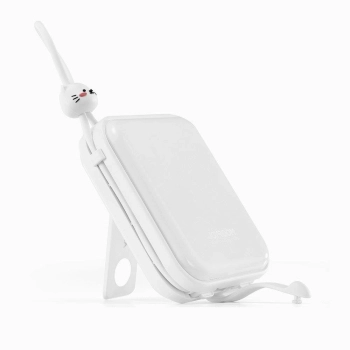 Powerbank z podstawką kabel USB-C i Iphone Lightning Cutie Series 10000mAh 22.5W biały
