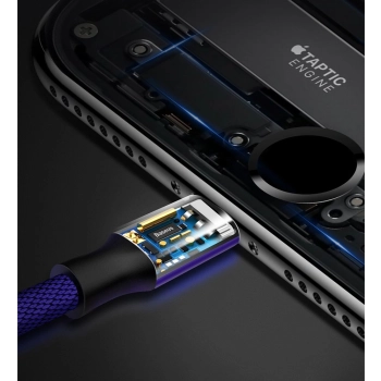 Kabel przewód w materiałowym oplocie USB - iPhone Lightning 1.8m - czarny