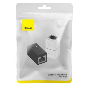 Złączka łącznik kabli sieciowych LAN Ethernet RJ-45 AirJoy czarna - ZESTAW 2szt