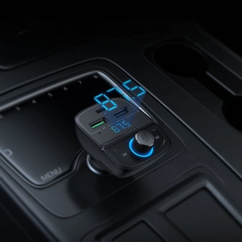 Transmiter FM MP3 Bluetooth 5.0 ładowarka samochodowa 3x USB TF microSD czarny