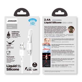 Kabel przewód do iPhone USB - Lightning 2.4A 1.2m biały