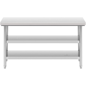 Stół blat roboczy stalowy nierdzewny z 2 półkami 150x70cm