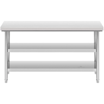Stół blat roboczy stalowy nierdzewny z 2 półkami 150x60cm
