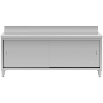 Szafka stojąca nierdzewna z rantem przyścienna drzwiczki suwane 200x60cm