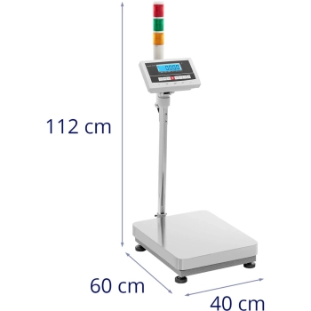 Waga platformowa magazynowa z kolumną sygnalizacyjną świetlną LCD 300kg / 0.005kg