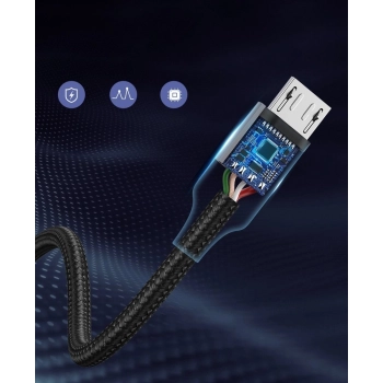 Kabel przewód USB - micro USB 1m szary