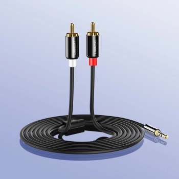Kabel przewód audio 3.5mm mini jack - 2RCA 3m czarny