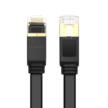 Płaski patchcord kabel przewód sieciowy LAN STP RJ45 Cat 7 10Gbps 10m czarny