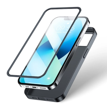 Etui pokrowiec do iPhone 13 obudowa na tył i przód + szkło hartowane czarny