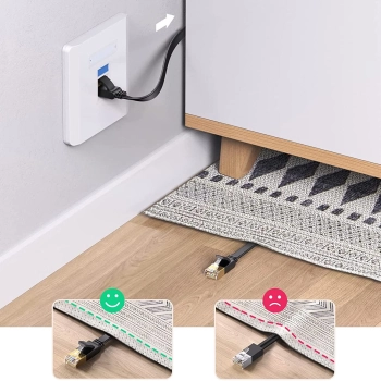 Płaski kabel sieciowy patchcord LAN RJ45 Ethernet Cat. 6 3m czarny