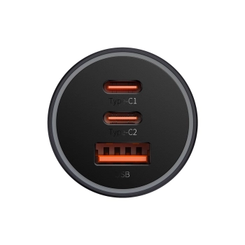 Ładowarka samochodowa Golden Contactor Pro USB + 2x USB-C 65W ciemnoszary