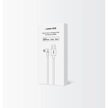 Kątowy kabel przewód do iPhone USB - Lightning MFI 2.4A 1m czarny
