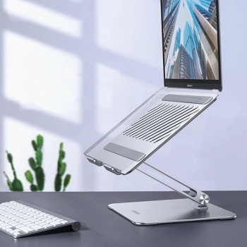 Stojak składana podstawka pod laptopa tablet do pracy na stojąco srebrny