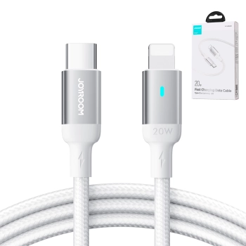 Wytrzymały kabel do iPhone A10 Series w oplocie USB-C - Lightning 20W 2m biały