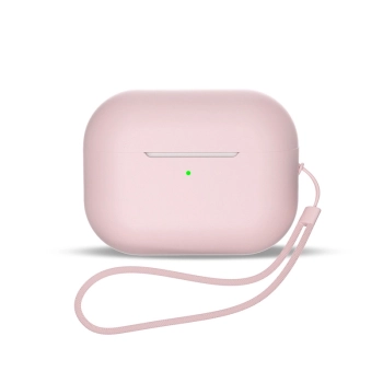 Silikonowe etui do słuchawek AirPods 3 + pasek smycz na nadgarstek różowe