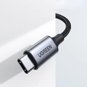 Kabel audio stereo AUX 3.5 mm mini jack - USB-C do telefonu tabletu 1m czarny