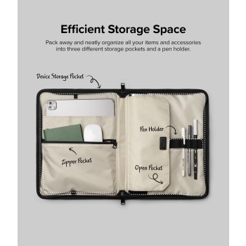 Etui saszetka torba organizer na laptopa tablet do 13'' Smart Zip Pouch beżowy