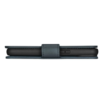 2w1 etui skórzany pokrowiec z klapką iPhone 14 Pro Anti-RFID Oil Wax Wallet Case niebieski