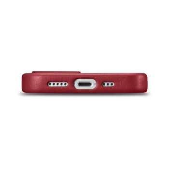Pokrowiec etui z naturalnej skóry do iPhone 14 Plus MagSafe Case Leather czerwony