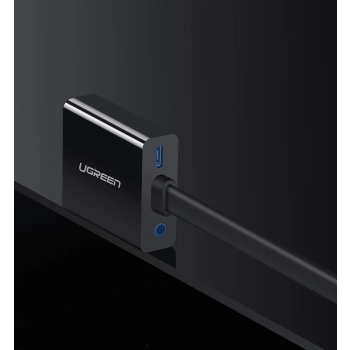 Adapter przejściówka HDMI - VGA micro USB AUX audio 3.5 mm mini jack czarny