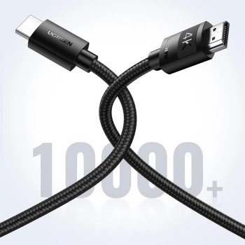 Kabel przewód w oplocie HDMI 2.0 4K wysoka jakość OFC 3m czarny