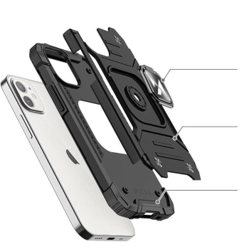Etui pancerny pokrowiec do iPhone 14 uchwyt magnetyczny Ring Armor czarny
