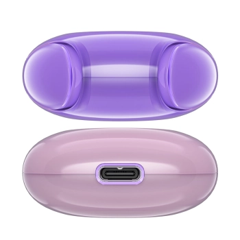 Słuchawki bezprzewodowe T9 Bluetooth 5.3 douszne USB-C fioletowe