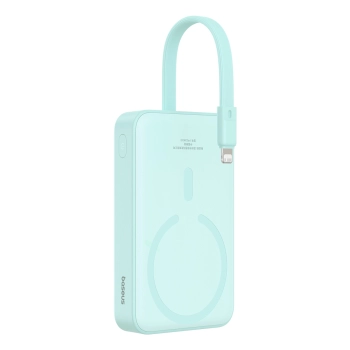 Mini Powerbank MagSafe 10000mAh 20W z kablem Lightning do iPhone 0.3m niebieski