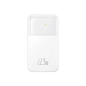 Powerbank z wyświetlaczem 10000mAh 22.5W Comet Series + kabel USB-A - USB-C 0.3m biały