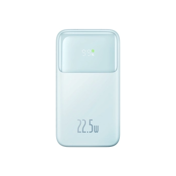 Powerbank z wyświetlaczem 10000mAh 22.5W Comet Series + kabel USB-A - USB-C 0.3m niebieski