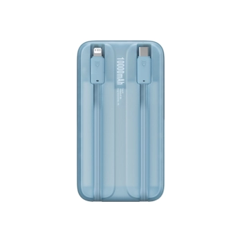 Powerbank z wyświetlaczem 10000mAh 22.5W Comet Series + kabel USB-A - USB-C 0.3m niebieski