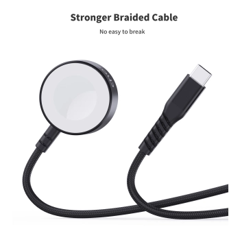 Ładowarka indukcyjna 5W do Apple Watch + kabel USB-C czarna