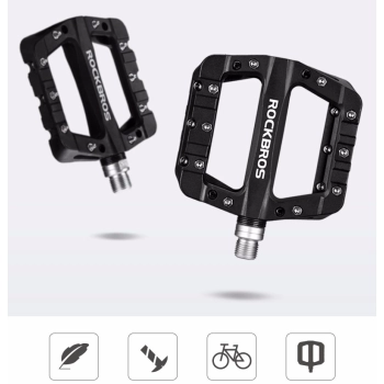Zestaw pedałów rowerowych MTB atntypoślizgowe nylon i stal czarny