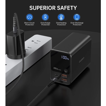 Powerbank stacja zasilania 27000 mAh 2x USB-A 2x USB-C 100W - czarny