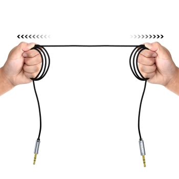 Kabel przewód audio AUX do głośnika 2x mini jack 3.5mm męski 1.2m - czarny