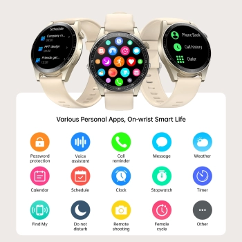 Smartwatch Classic Series z funkcją odbierania połączeń ekran 1.32'' IP68 - złoty