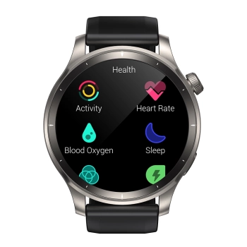 Smartwatch okrągły Venture Series z opcją odbierania połączeń + srebrna bransoleta - szary