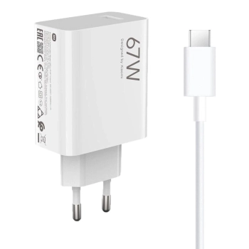 Ładowarka sieciowa Xiaomi 67W 6.2A USB-A z kablem USB-C - biała