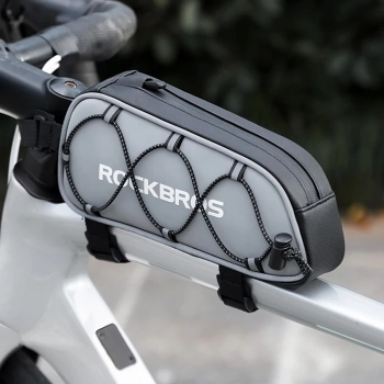 Torba sakwa rowerowa mocowana na ramę 0.9l - srebrna
