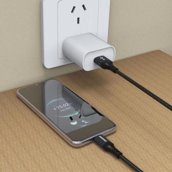 Kabel przewód z oplotem L3ST USB-A - USB-C 5A 1.2m - czarny